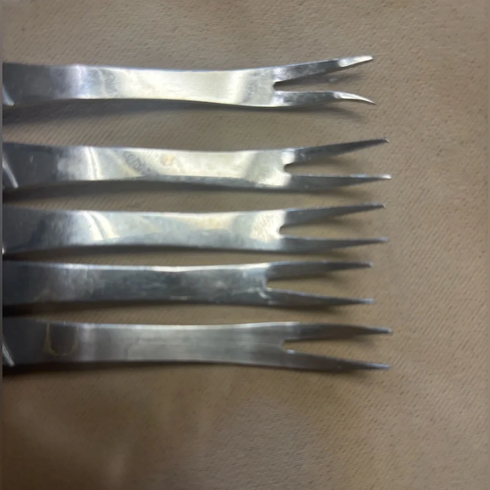 Set of 5 - Stainless Steel Seafood Cocktail Shrimp Forks‎ Made in Italy